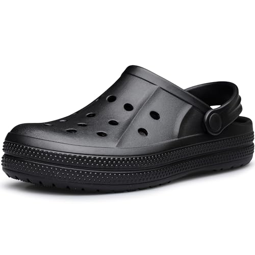 Raoendis Womens Mens Garden Clogs Shoes Clogs Hombre Comfortable Slip-On Sandals Summer Walking & Outdoor Beach Shoes Black Size Women 16/Men 15
