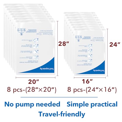Image of MEIQIHOME Vacuum Storage Bags, Space Saver Sealer Bags for Clothing, Pillows, Comforters, Blankets, Bedding, Travel, 16 Roll Bags, PA+PE Material
