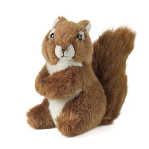 Living Nature Moyen Écureuil, Écureuil en Peluche Doux et Réaliste, Peluche Écologique Naturli, 14cm