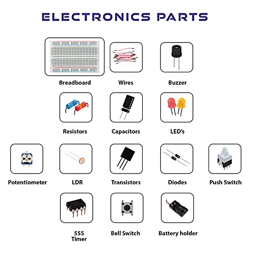 Image of PLAYAUTOMA Go Electronics Sr-1, 20+ Electronics Experiments, DIY Electronics Circuits, STEM Learning kit, for 10+ Years, Multicolor