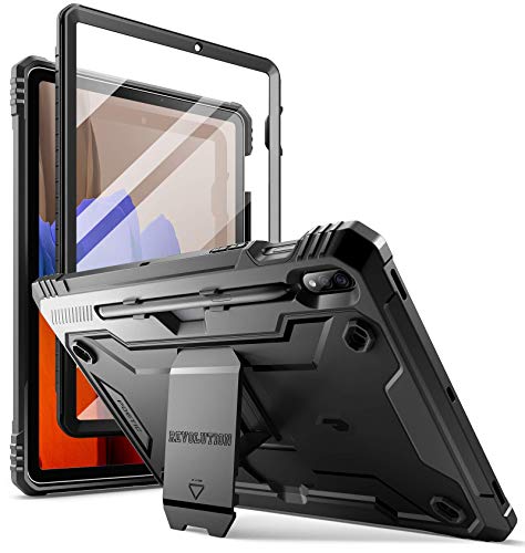 Poetic Revolution Series for Samsung Galaxy Tab S7 Tablet Case, 11 Inch Model SM-T870/ SM-T875 (2020 Release), Full-Body Heavy Duty Case, Built-in-Screen Protector, Black