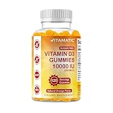 Vitamatic Sugar Free Vitamin D3 10000 IU - 120 Pectin Based Gummies - Great Taste - Healthy Bones, Mood & Immune System Function - Non-GMO - 120 Servings