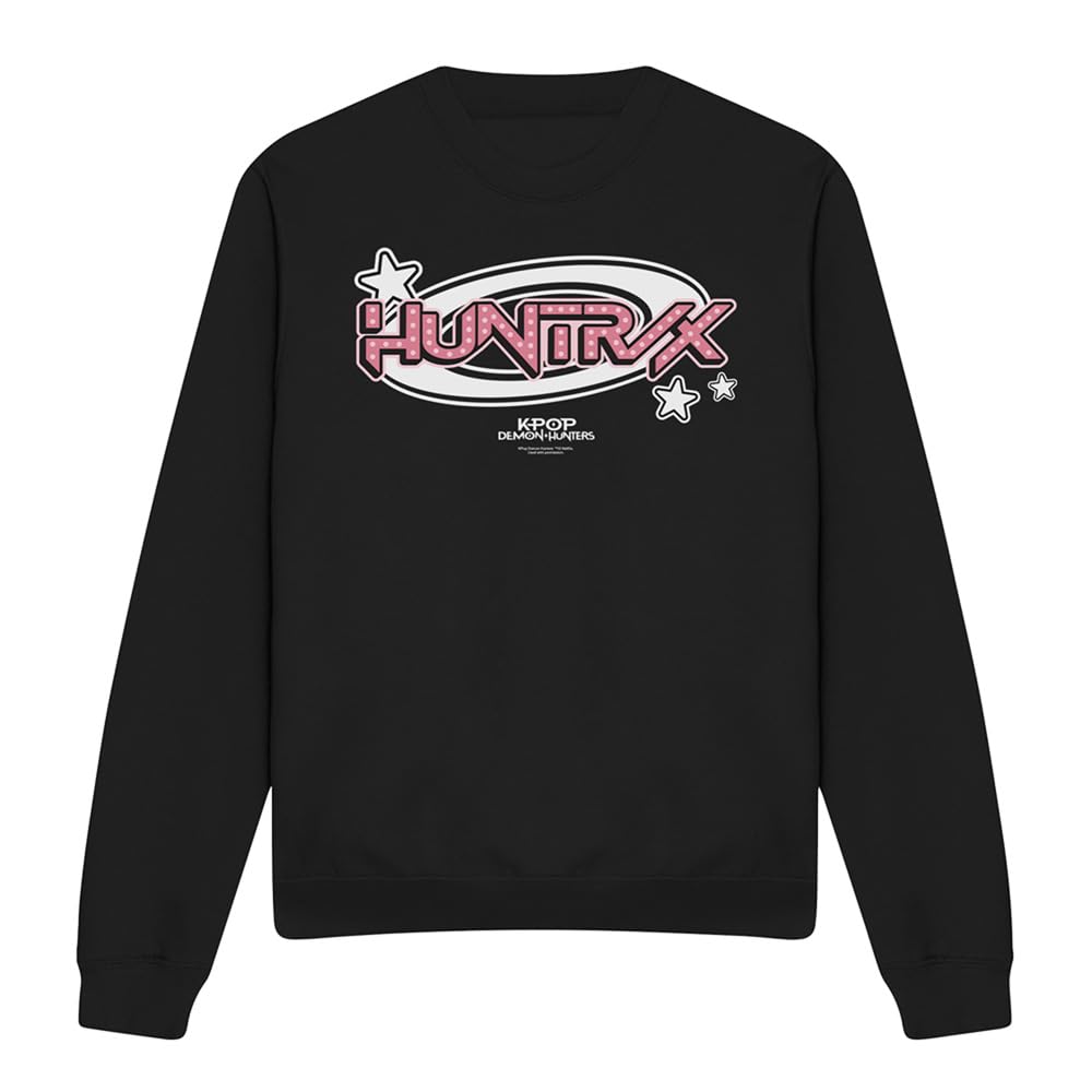 Kpop Demon Hunters Huntrix Circle Logo Unisex Sweatshirt, Black, Large