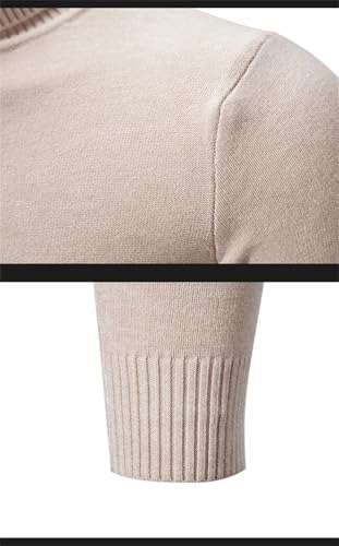 Men's Wool Blend Semi High Neck Sweater Knit Pullover Long Sleeve Comfortable Warm Base Layer Casual Slim Fit Top3