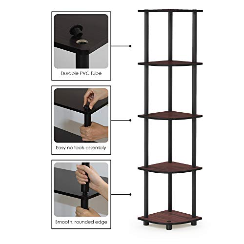 Furinno 99811 Turn-N-Tube 5 Tier Corner Display Rack Multipurpose Shelving Unit thumb #4