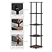 Furinno Turn-N-Tube 5 Tier Corner Display Rack Multipurpose Shelving Unit, 1-Pack, Dark Cherry/Black