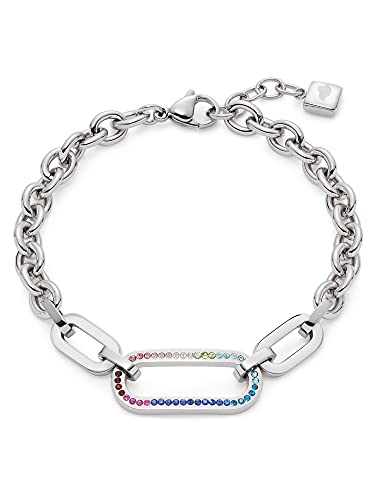 Leonardo 021305 Marida - Pulsera para mujer (acero inoxidable, plata, cristal, 19,5 cm) Cover