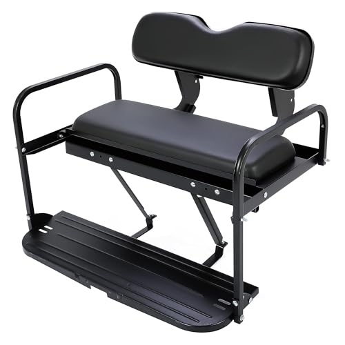 HECASA Golf Cart Rear Seat Kit Compatible with Yamaha G14 G16 G19 G22 Golf Cart Back Seat Black Backrest Flip Folding Down