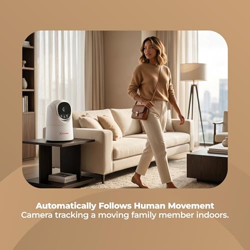 Image of Trueview 3MP WiFi Robot Camera | Baby Monitoring & Home Security | Night Vision | AI Motion Tracking | 360 Pan Tilt | Two-Way Talk | Alexa | T18296S