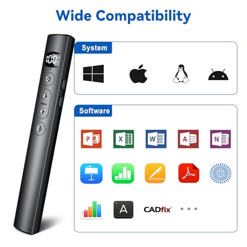 SSPONT Clicker De Apresentação Recarregável Com Ponteiro Laser Para Apresentações Em Powerpoint Clic