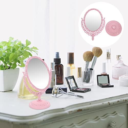 Espejo de Maquillaje Vintage con Base 360º Rosa miniatura 6