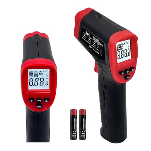 Digital Infrared Thermometer Gun for Cooking,-58 to 1112 °F Laser Temperature Gun with Adjustable Emissivity&MAX&MIN,IR Thermometer for Pizza,Oven,Grill,Kitchen,BBQ,Meat,Food,Griddle (not for Human)