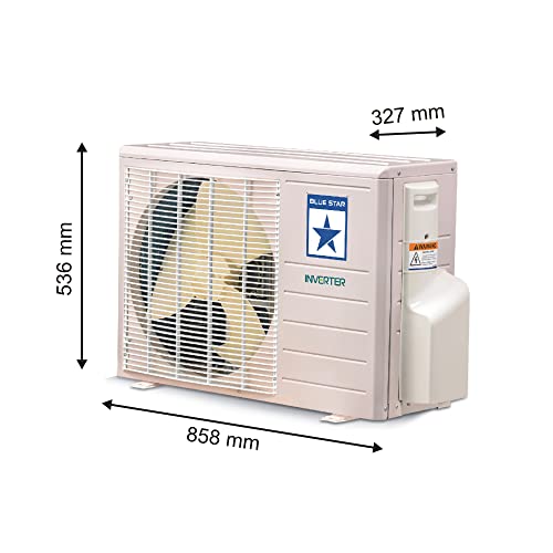 Image of Blue Star 1.5 Ton 3 Star 5 in 1 Convertible Inverter Split AC (Copper, Smart Ready, Stabalizer Free Operation, Super Quiet, Energy Saver, 2023 Model, IB318YKU, White)