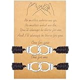 FORWOMLM 2pcs Partners in Crime Bracelets Handcuff Distance Matching Adjustable Cord Braided Friendship Bracelet with a Card for Women Men Best Friend BFF Birthday Thanksgiving Gifts