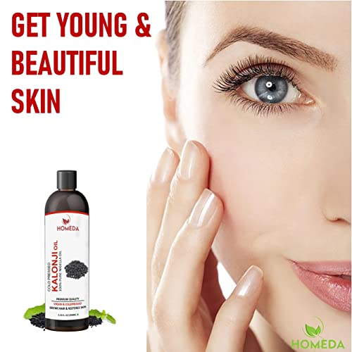 Image of Premium Cold Pressed Kalonji Oil for Hair Growth Pure, Skin (1000 ml) 100% Pure Virgin Grade - Onion Black Seed Oil (Kalaunji Tel, Black Cumin seed)