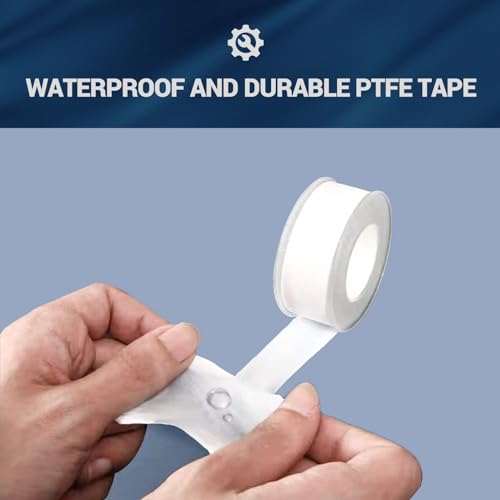 RV Water Heater Drain Plug Kit, Include Angled Wrench, 8 Pieces 1/2\" NPT Replacement Plugs and 1 Roll PTFE Tape