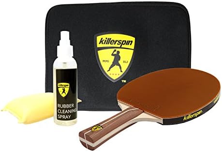Killerspin BASIC Set - Ping Pong Set with Jet200 Mocha Recreational Bat, Rubber Cleaning Spray Kit and Black Sleeve Table Tennis Bat Case