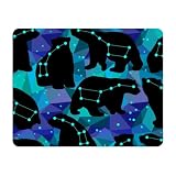 Eslifey Tappetino per mouse rettangolare, motivo geometrico Ursa Major e sagome degli orsi, con base in gomma antiscivolo, protezione per scrivania, per gamer, ufficio e casa, 28 x 22,9 cm