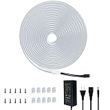 DSJJBLL Flexible Neon Rope Strip Night Light,Outdoor Indoor LED Cut Freedom 16.4FT/Set Power Supply