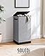 SOLEDI 100L Wäschekorb mit Deckel Grau und Wäschesack - Wäschesammler schmal Für Badezimmer, Schlafzimmer, Wäschekammer, Kinderzimmer, Eigentumswohnungen, laundry baskets, Faltbar Wäschebox