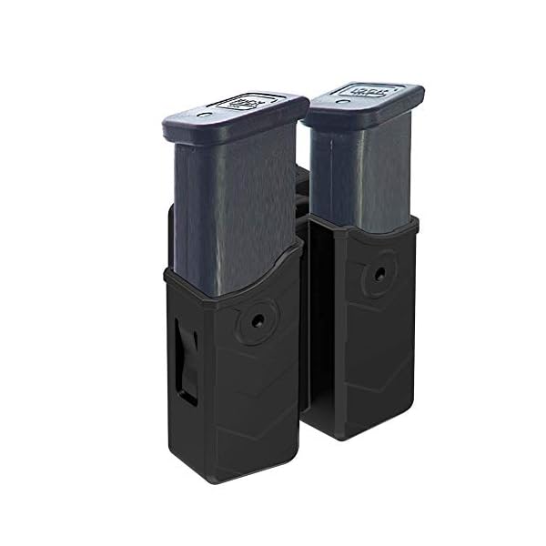 OWB-Double-Magazine-Holster-Universal-Magazine-Holder-for-9mm40-Dual-Stack-Magazines-fit-GlockSWRugerSig-SauerTaurusBerettaSpringfieldCZWaltherHK-Mags-Adjustable-Belt-Clip-Mag-Pouch OWB Double Magazine Holster, Universal Magazine Holder for 9mm/40 Dual Stack Magazines fit Glock/S&W/Ruger/Sig Sauer/Taurus/Beretta/Springfield/CZ/Walther/H&K Mags, Adjustable Belt-Clip Mag Pouch
