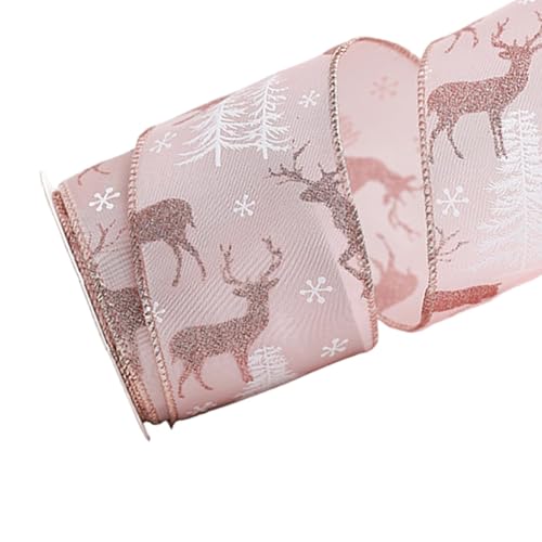 Fita de Natal Rosa Fita de Árvore de Natal Faça Você Mesmo Flor Fazendo Elegante Versátil, Fita de E