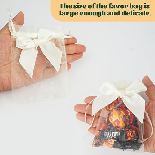 Bolsas de regalo de boda color beige para envolver obsequios pequeños 4