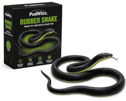 Image of Realistic Rubber Snakes Prank Toys, Halloween Party Decoration and Prank Toys & Gifts, Magic Shows Toy Snake for Kids, Practical Joke Fake Snake for Kids (Pack of 1)