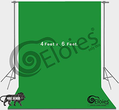 Eloies® Green Screen Backdrop (Heavy Duty Thick Lekra Polyester Fabric) Photoshoot Greenscreen Background for Photography Video Recording Photo, Green, Photoshoot (4 Feet x 6 Feet.) Eloies® Green Screen Backdrop (Heavy Duty Thick Lekra Polyester Fabric) Photoshoot Greenscreen Background for Photography Video Recording Photo, Green, Photoshoot (4 Feet x 6 Feet.)