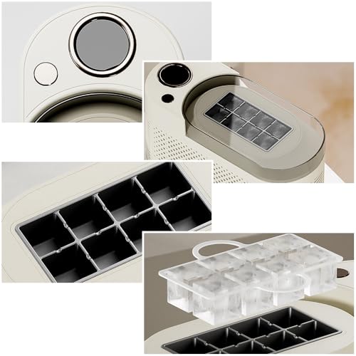 Máquina portátil para hacer hielo YUEWO de sobremesa, mini fabricadora de hielo para hogar, oficina, acampada y auto | Hielo en 10-15 minutos, 8 cubos por lote, capacidad de 16,9 oz, ultra silenciosa (48 dB), segura para alimentos (violeta) miniatura 7