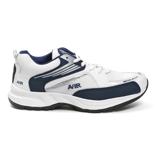 Image of Men's Lightweight Walking Shoes - Comfortable Sports & Running Shoes for Everyday Adventures (AIIR White & Black)