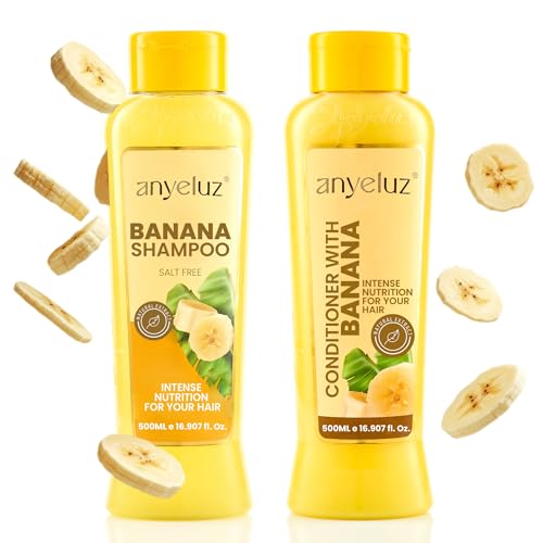 ANYELUZ Banana Shampoo & Conditioner for Dry Hair 2-Pack