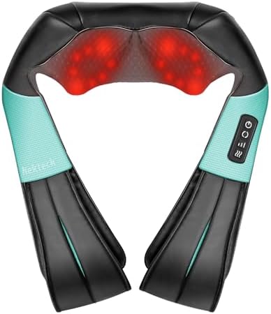 Shiatsu Neck Massager with Heat - 3D Kneading Deep Tissue Massage Pillow for Pain Relief