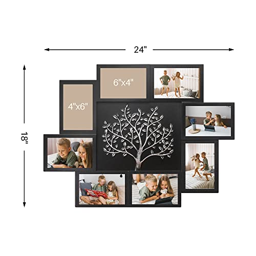 Jerry & Maggie Picture Frames Collage Wall Decor for Home, Family Tree Photo Frames for Wall, 4x6 Picture Frame Collage with Tree, Black with Silver Tree - Thumbnail 6