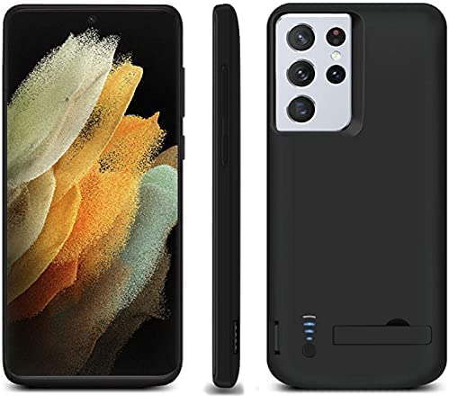 E-Sell Enterprise, Battery Backup Case 5000mAh For Galaxy S21 Ultra (6.8”inch) Portable Charging Rechargeable External Protective Power Bank Case with Kickstand USB output for Galaxy S21 Ultra-5000mAh