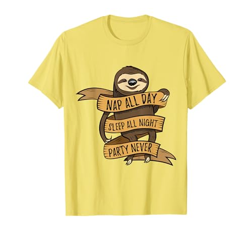 Nap All Day Sleep All Night Sloth Lover Tee Shirt
