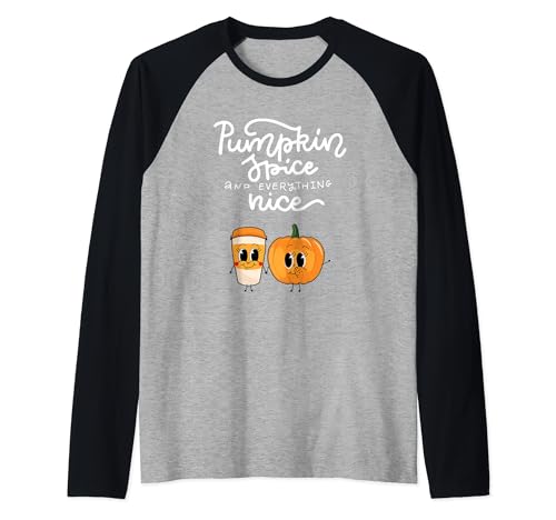 Spooky Season Pumpkin Spice y Everything Nice Autumn Love Camiseta Manga Raglan