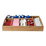 Mind Reader Bamboo Condiment and Accessories Organizer Or Butler Serving Tray with Handles, Brown