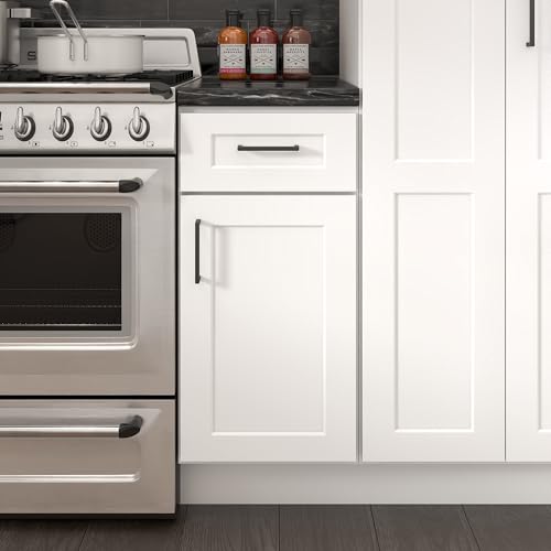 Image of Furinno Shaker Drawer Base Kitchen Cabinet with 1-Door, Ready to Assemble, 24 D x 15 W x 34.5 H, White