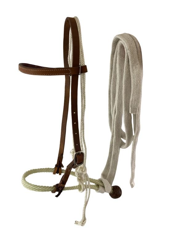 Showman Argentinisches Rindsleder, Bosal Hackamore Set