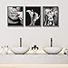 Luodroduo Fashion Wall Art Bathroom Decor Prints Set of 6 Pink Glam Glitter Tissue Canvas Posters Pictures Photos Bathroom Artwork Wall Black and White Modern Women Funny Bathroom (11