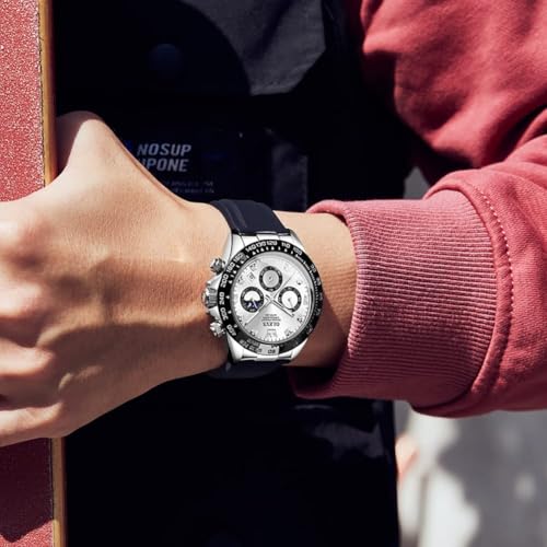 Image of OLEVS Men's Watch, Easy to Read Sport, Popular, Fashion, Brand, Japan-Quartz, Stopwatch, 24 Hours, Date, Waterproof, white, Lightweight Sports