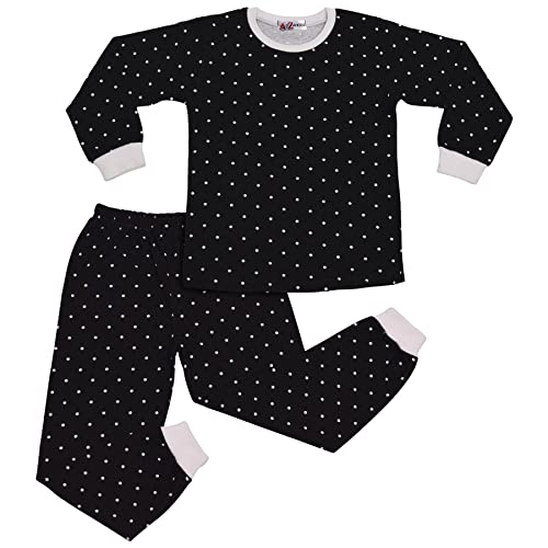 Kids Girls Boys Polka Dot Pyjamas Children PJs 2 Piece Cotton Set Nightwear