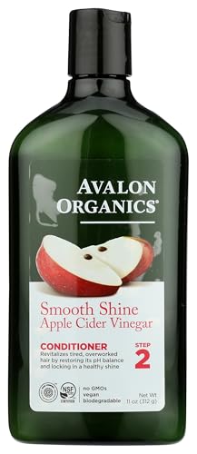 Acondicionador Avalon Organics de sidra para cabello enredado y sin brillo de 11 oz