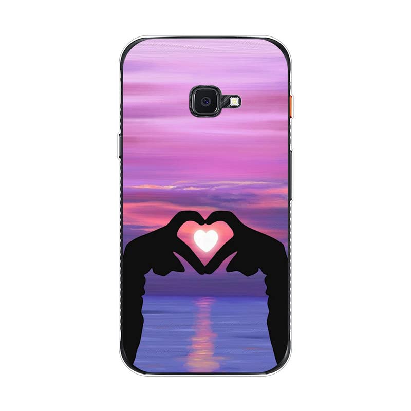 KARTXITAI Funda Silicone Case Compatible con Samsung Galaxy Xcover 4s, Carcasa de Silicona Cover, Gel Flexible,Regalo Original   Amor, Cielo, Atardecer, Amor