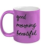 Good morning beautiful Purple Mug - Metallic Violet Mug 11oz