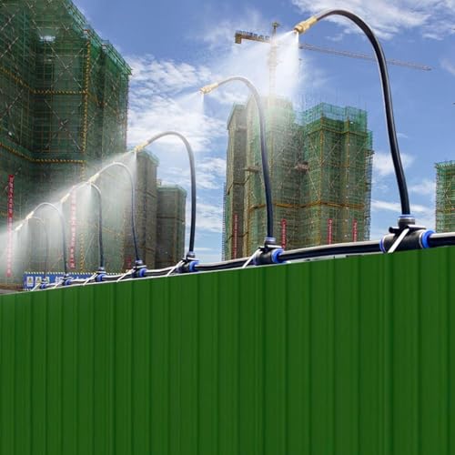 Sistema di irrigazione a goccia automatico con ugelli pieghevoli a 360° per irrigazione da giardino, rimozione della polvere e raffreddamento in ambienti esterni e industriali
