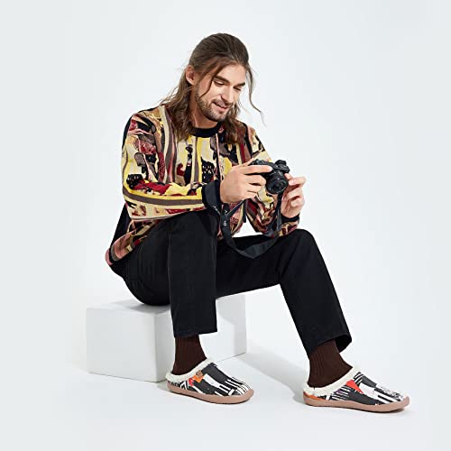 UIN Men's Mules Slipper Loafers Lightweight Comfort Mules Walking Casual Clogs Household Slip Ons Art Painted Travel Shoes Midnight Street 2 5