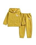 VEGGIEDOT Boys Clothes Size 6 Kids Clothes Boys' Fashion Hoodies And Dinosaur Sweatshirts Winter Clothes Fall Outfits Kids Sweatsuit Yellow Pants Set