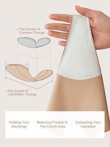 LUCKMEEY Cotton Thongs for Women Seamless Thongs for Women No Show Thong Panty Liners Workout G-String Thongs Underwear3
